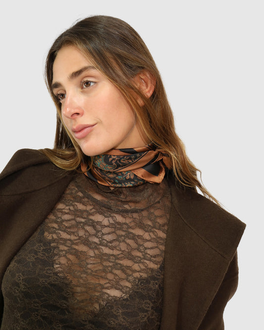 Still Of Night Fashion Scarf - Black Paisley