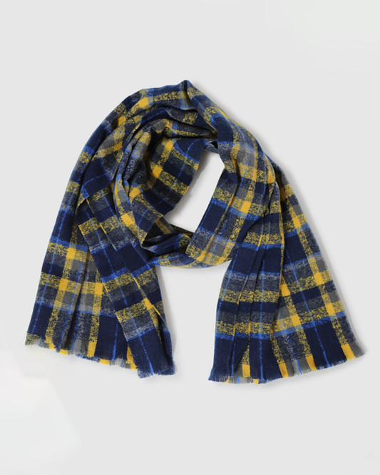 Love Train Scarf - Blue/Yellow Plaid