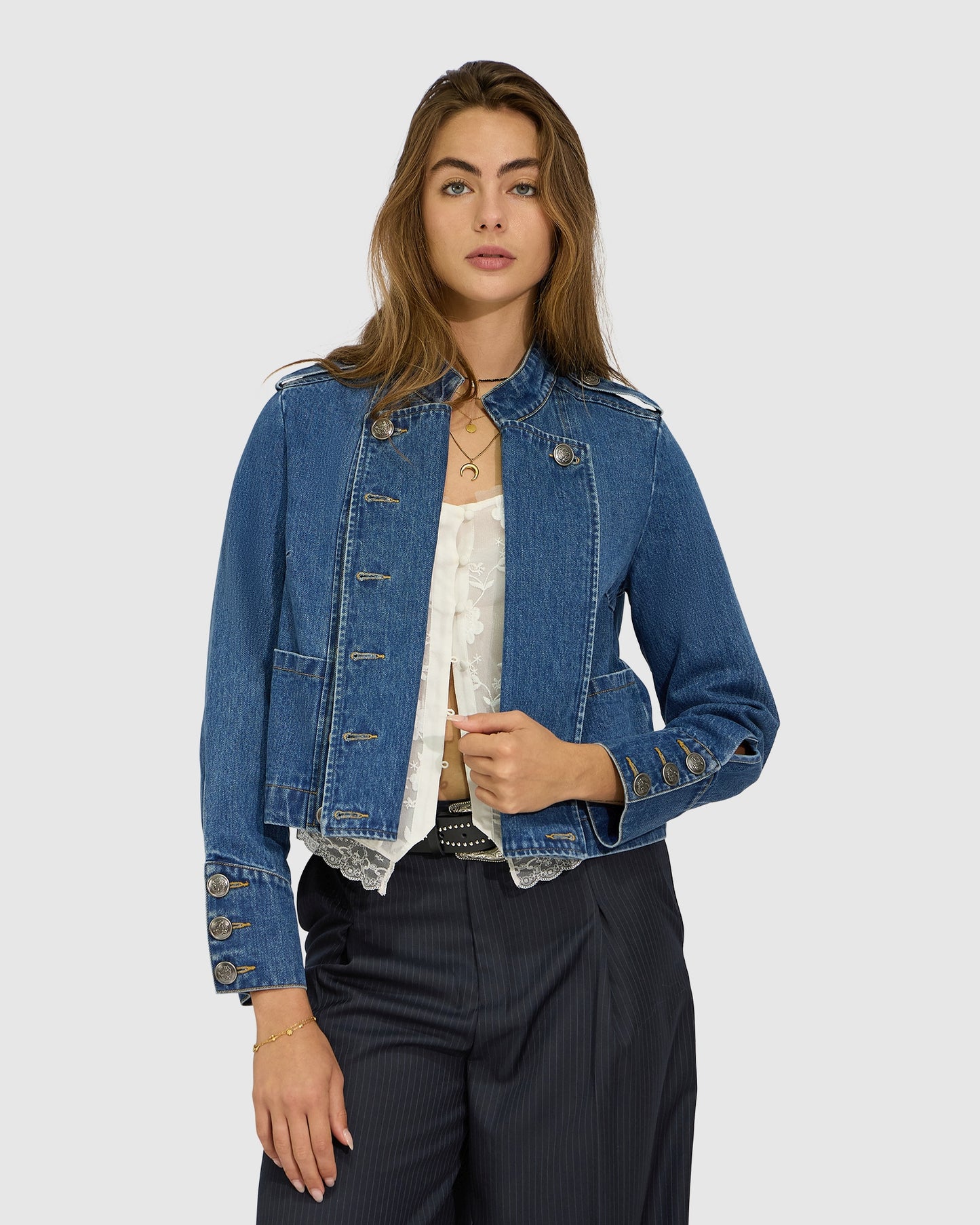 Front Line Military Denim Jacket - Blue Wash