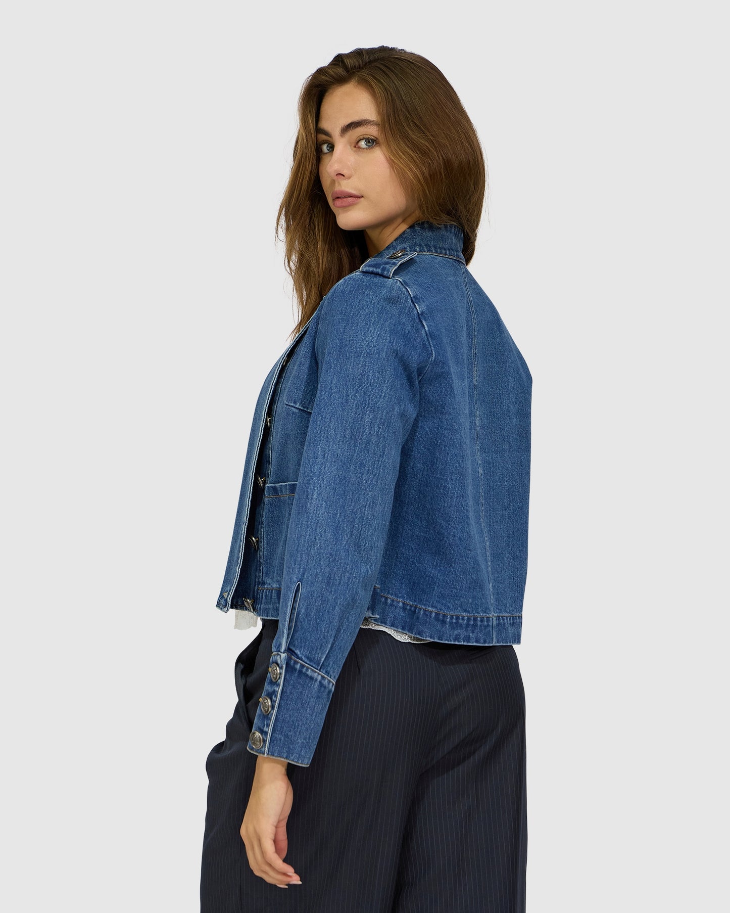 Front Line Military Denim Jacket - Blue Wash