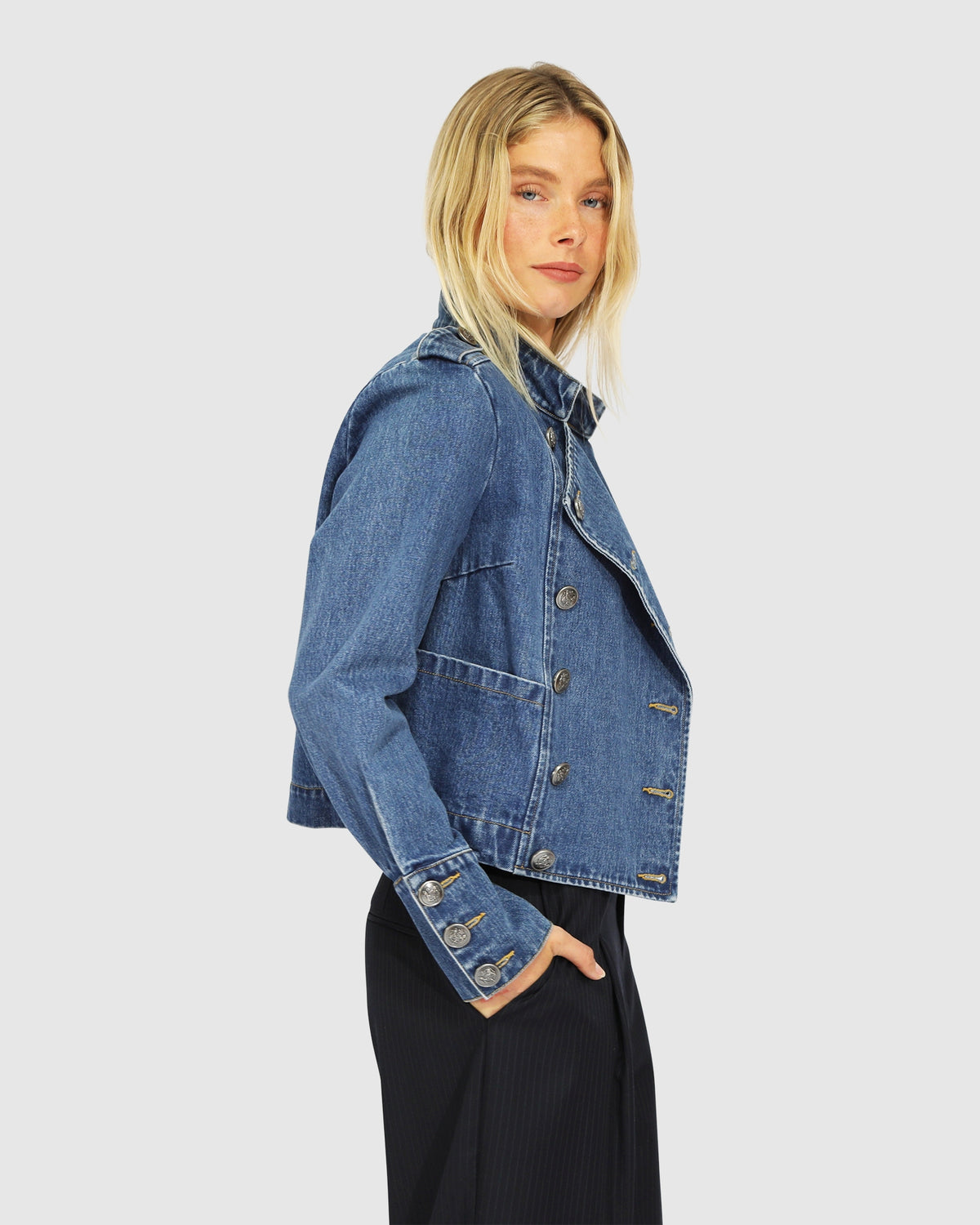 Front Line Military Denim Jacket - Blue Wash