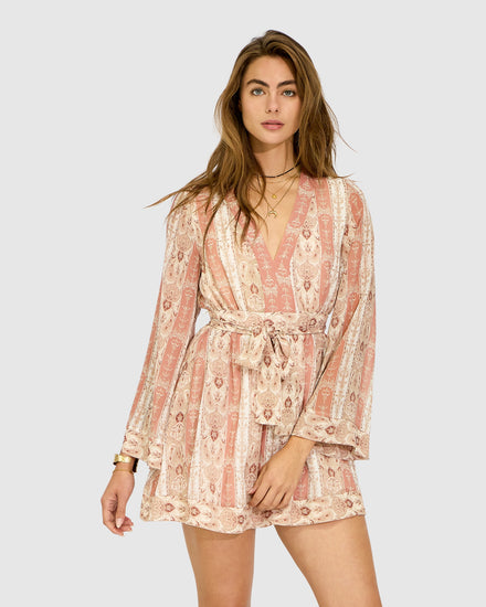 Precision Flared Sleeve Mini Dress - Rose