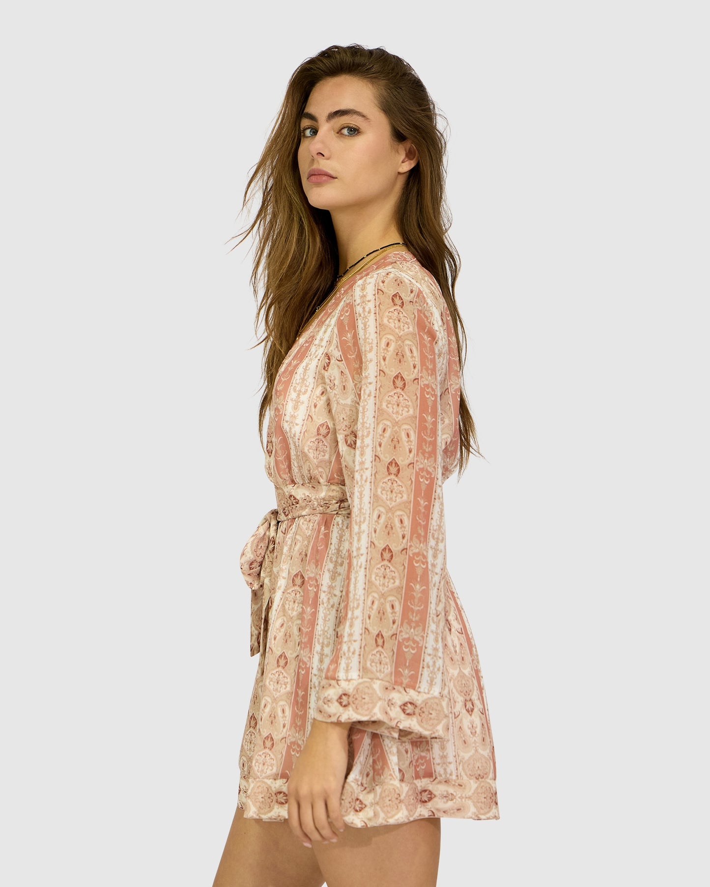 Precision Flared Sleeve Mini Dress - Rose
