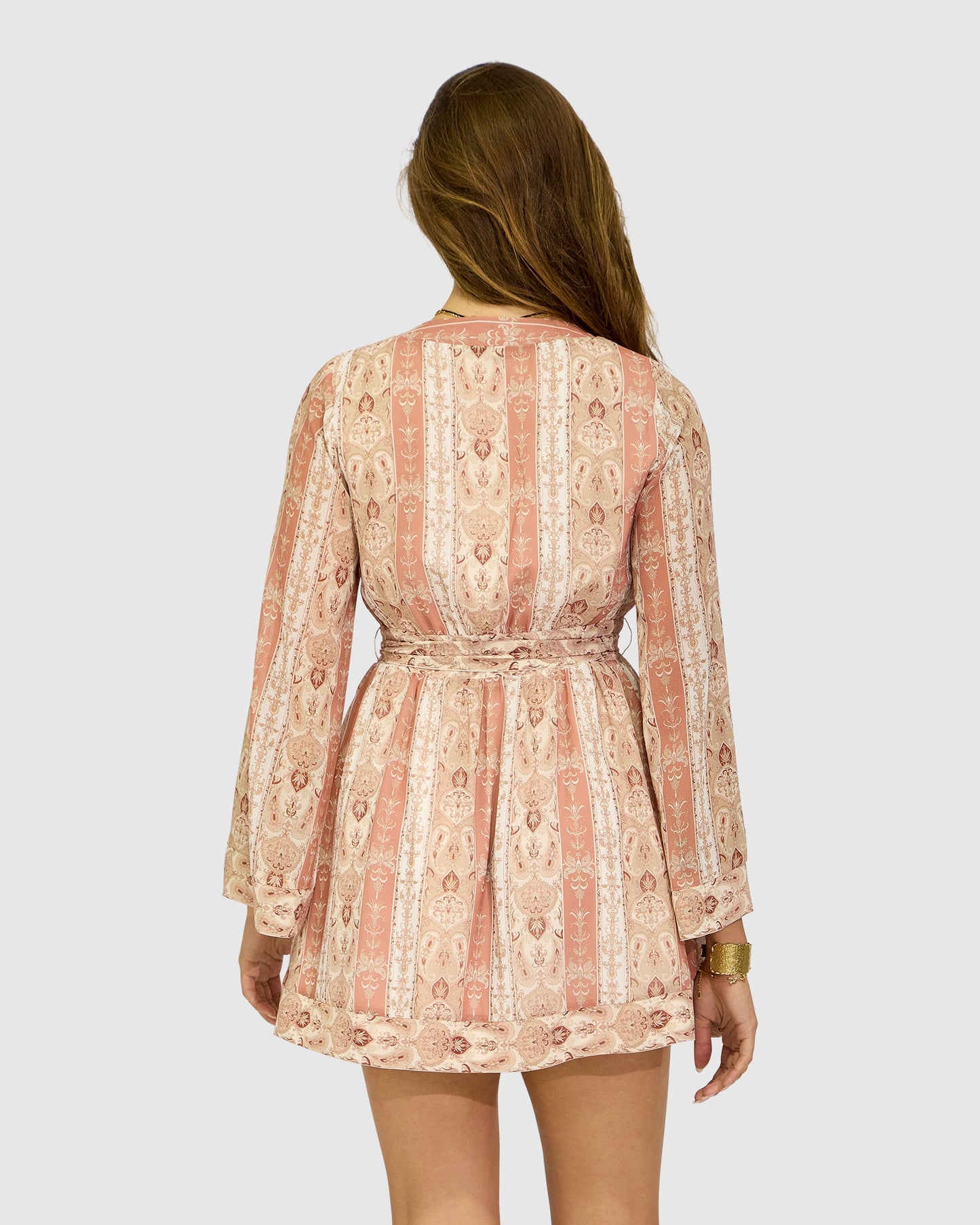 Precision Flared Sleeve Mini Dress - Rose