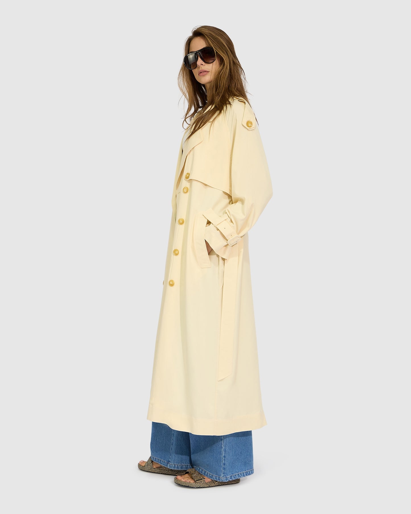 Major Mood Soft Maxi Trench - Butter