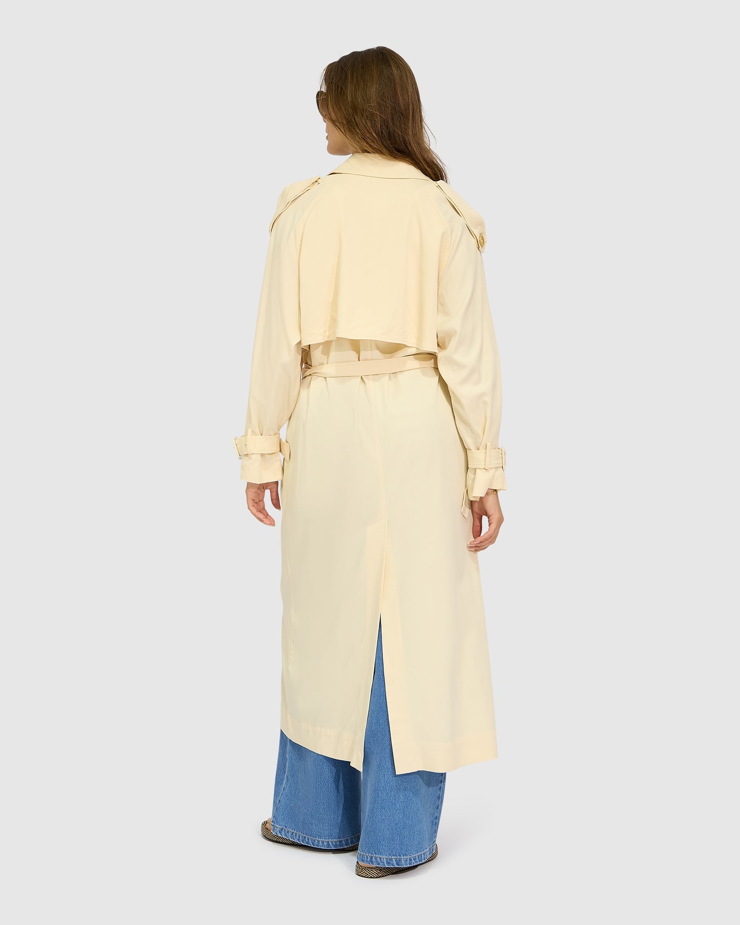 Major Mood Soft Maxi Trench - Butter