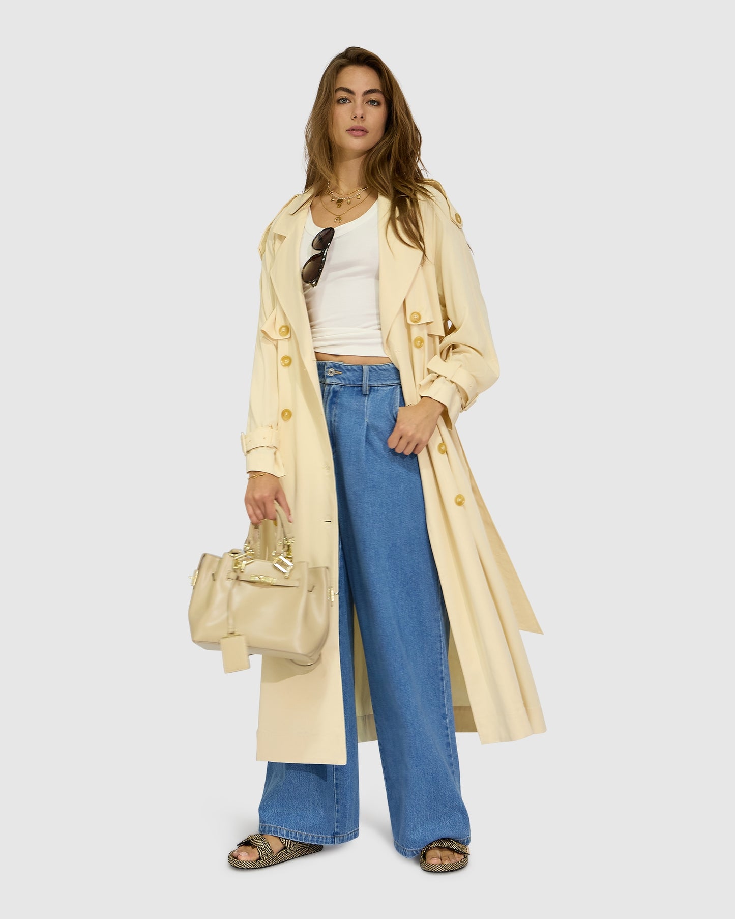 Major Mood Soft Maxi Trench - Butter