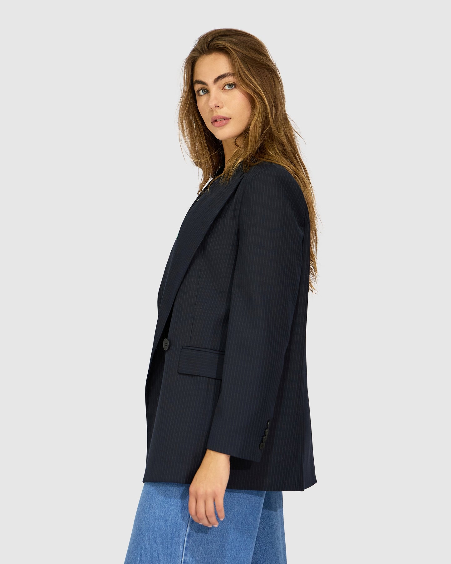 Big Brother Talk Pinstripes Blazer - Navy Pinstripes