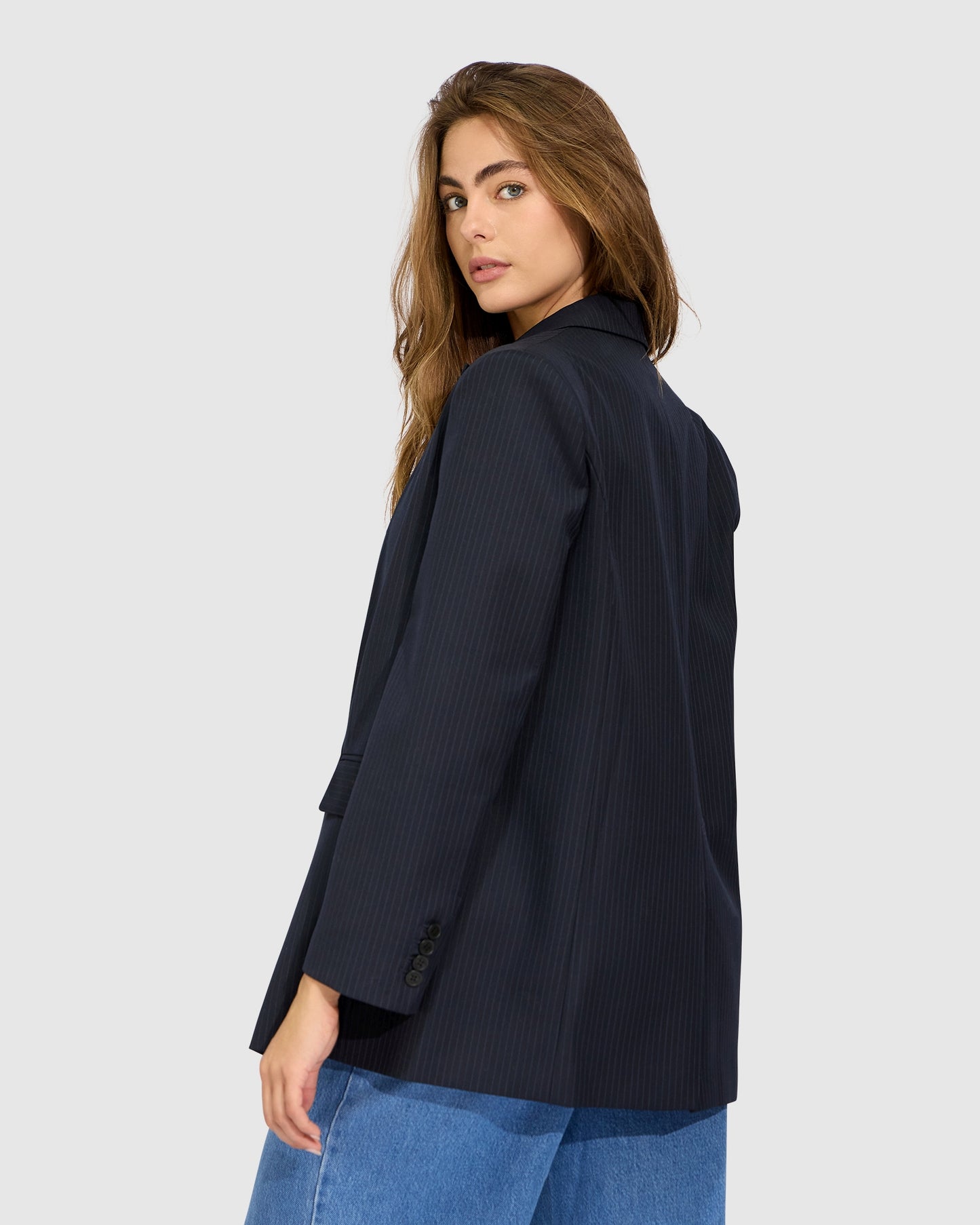 Big Brother Talk Pinstripes Blazer - Navy Pinstripes