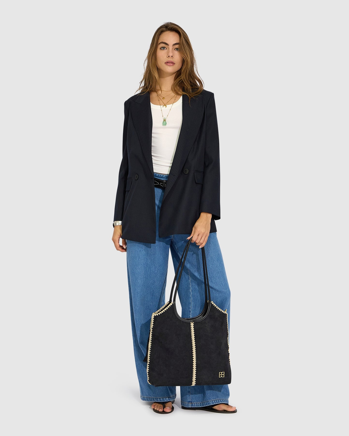 Big Brother Talk Pinstripes Blazer - Navy Pinstripes