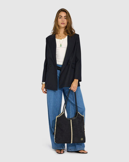 Big Brother Talk Pinstripes Blazer - Navy Pinstripes