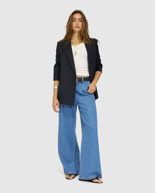 Big Brother Talk Pinstripes Blazer - Navy Pinstripes