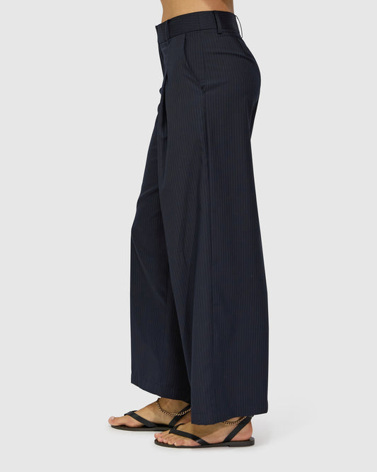Ready For Your Love Pinstripes Wide Leg Pant - Navy Pinstripes