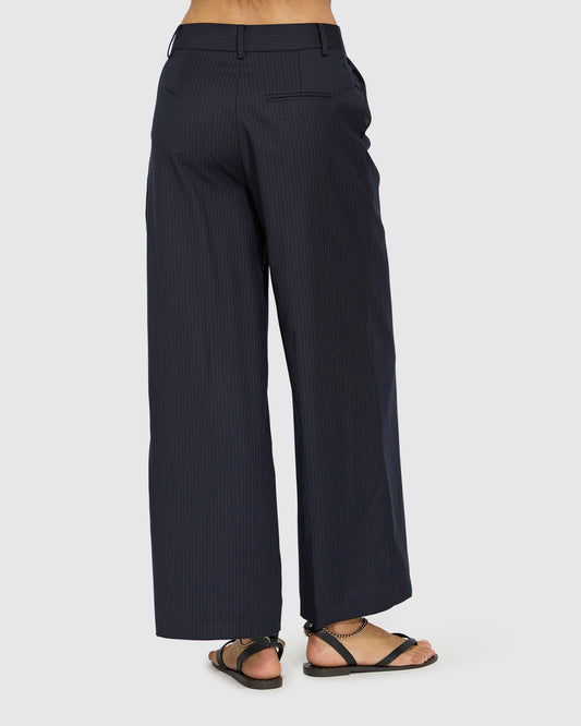 Ready For Your Love Pinstripes Wide Leg Pant - Navy Pinstripes