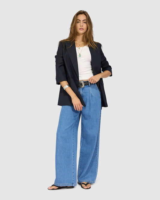 Ready For Your Love Denim Washed Wide Leg Pant - Light Wash