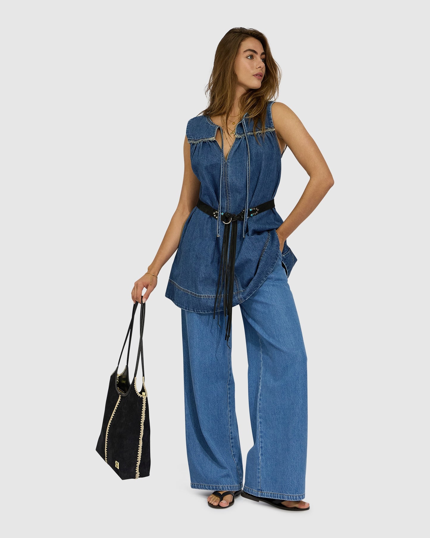 Ready For Your Love Denim Washed Wide Leg Pant - Light Wash
