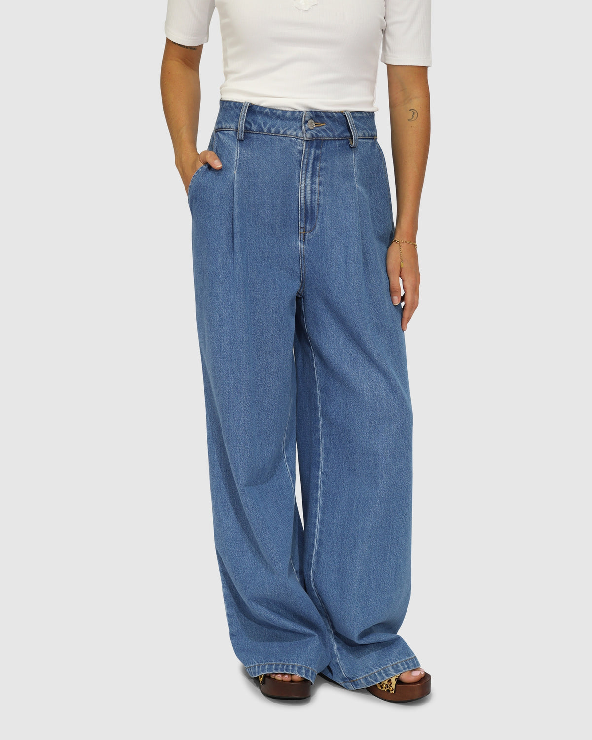 Ready For Your Love Denim Washed Wide Leg Pant - Light Wash