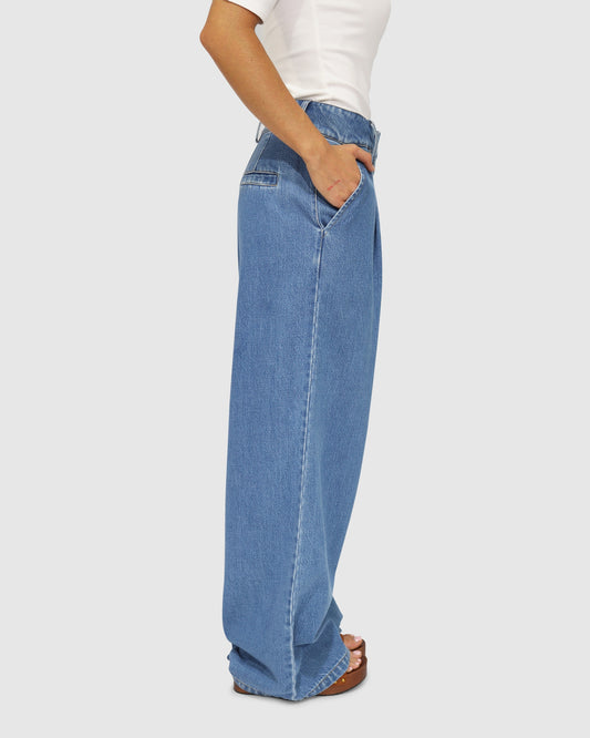Ready For Your Love Denim Washed Wide Leg Pant - Light Wash