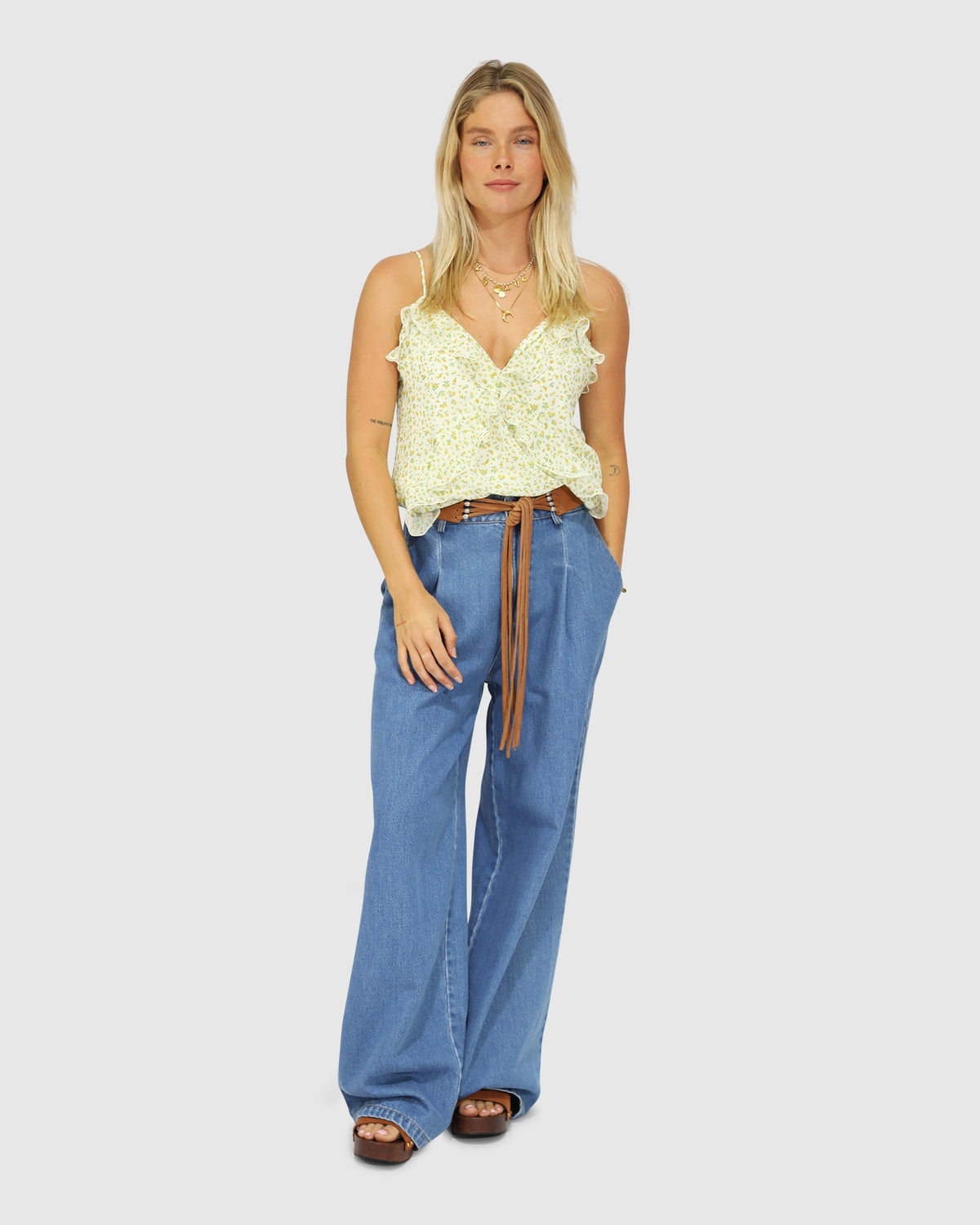 Ready For Your Love Denim Washed Wide Leg Pant - Light Wash