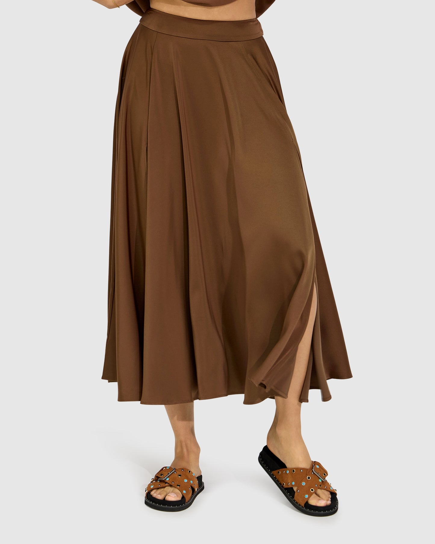 Move with Me Maxi Skirt - Chocolate
