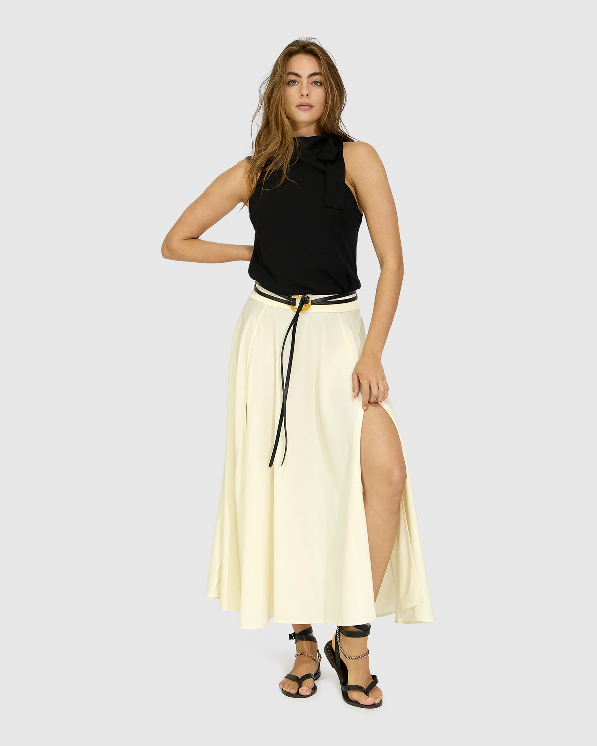 Move with Me Maxi Skirt - Pearl