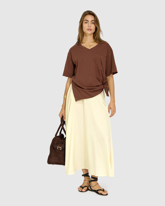 Move with Me Maxi Skirt - Pearl