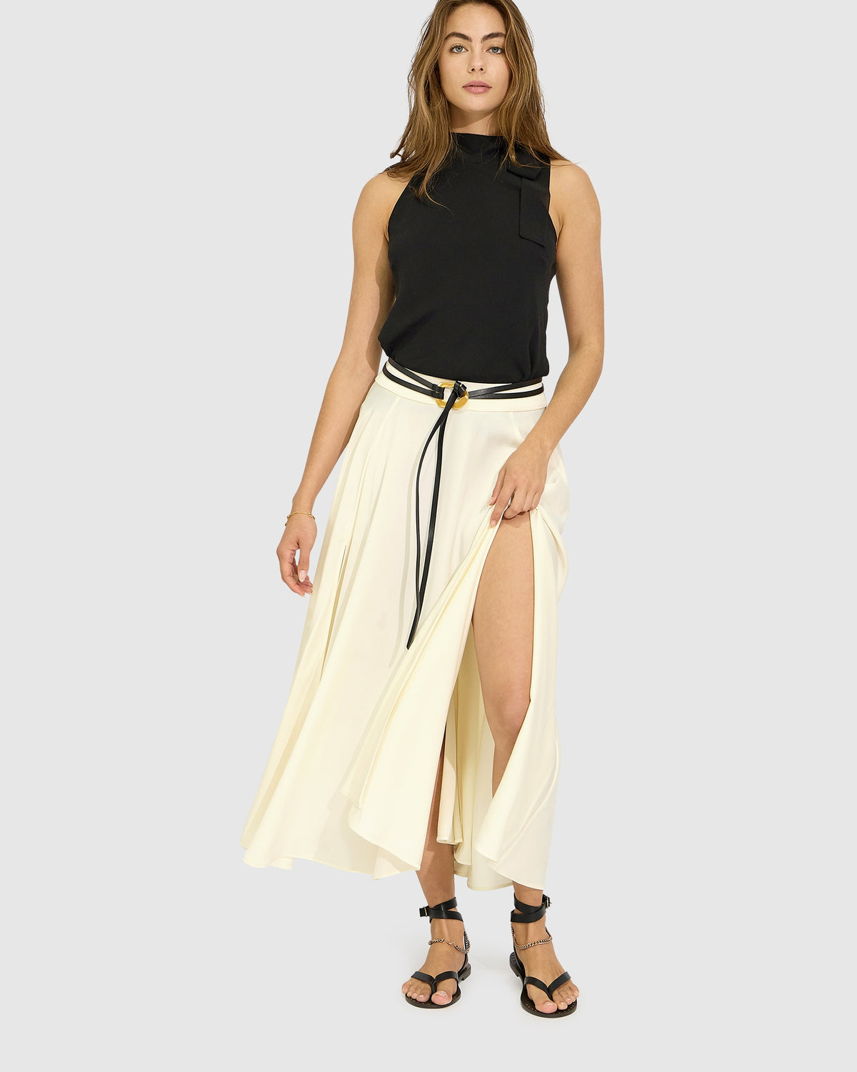 Move with Me Maxi Skirt - Pearl