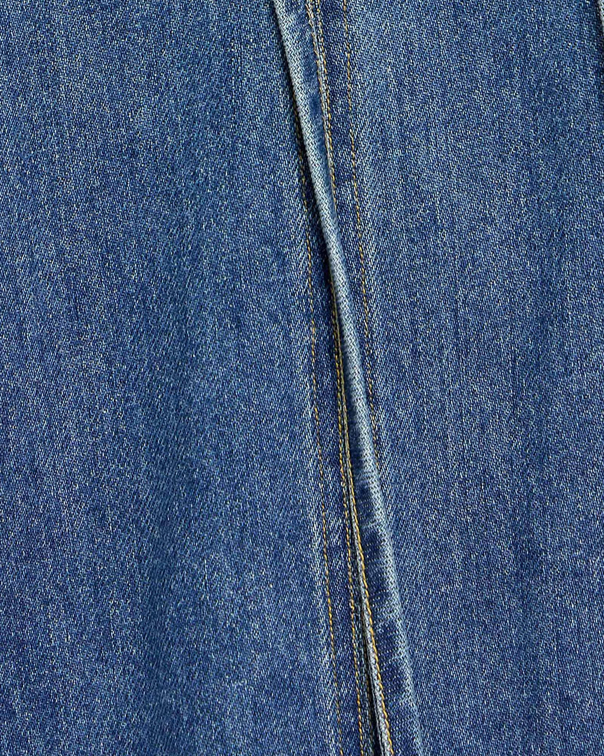 So What Denim Mini Dress - Mid Blue Wash
