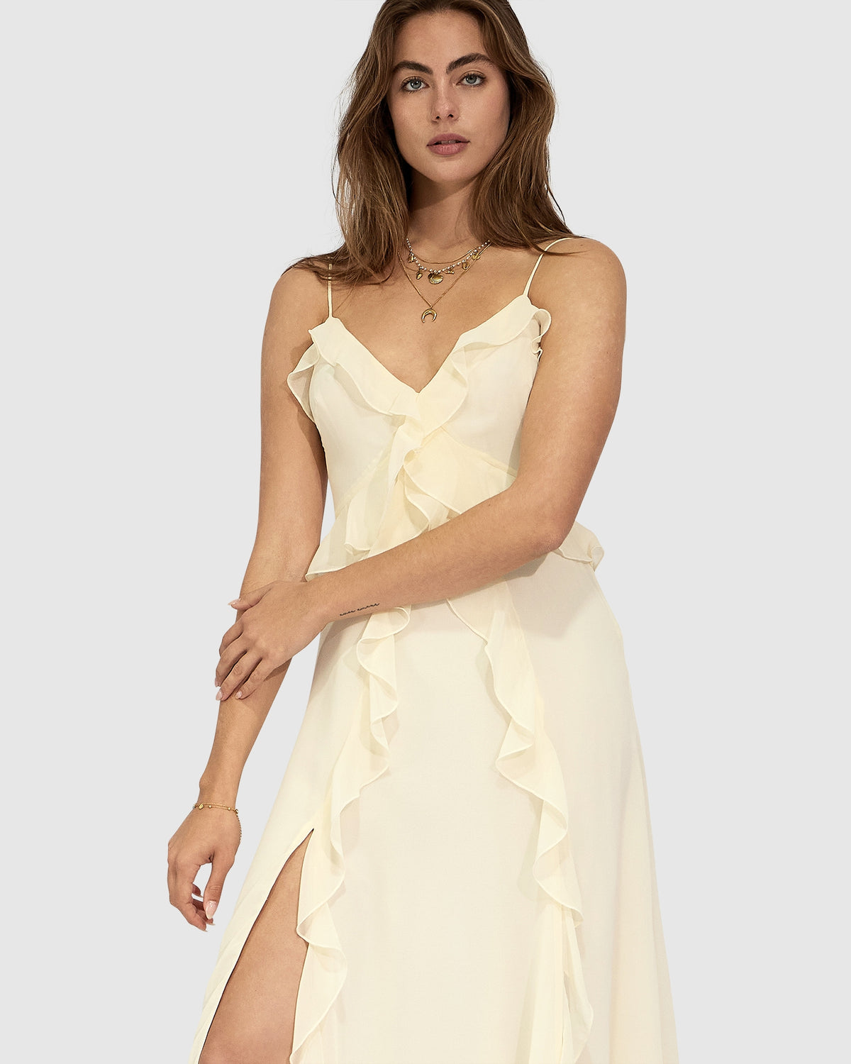 Take Me Away Maxi Ruffle Sundress - Vanilla