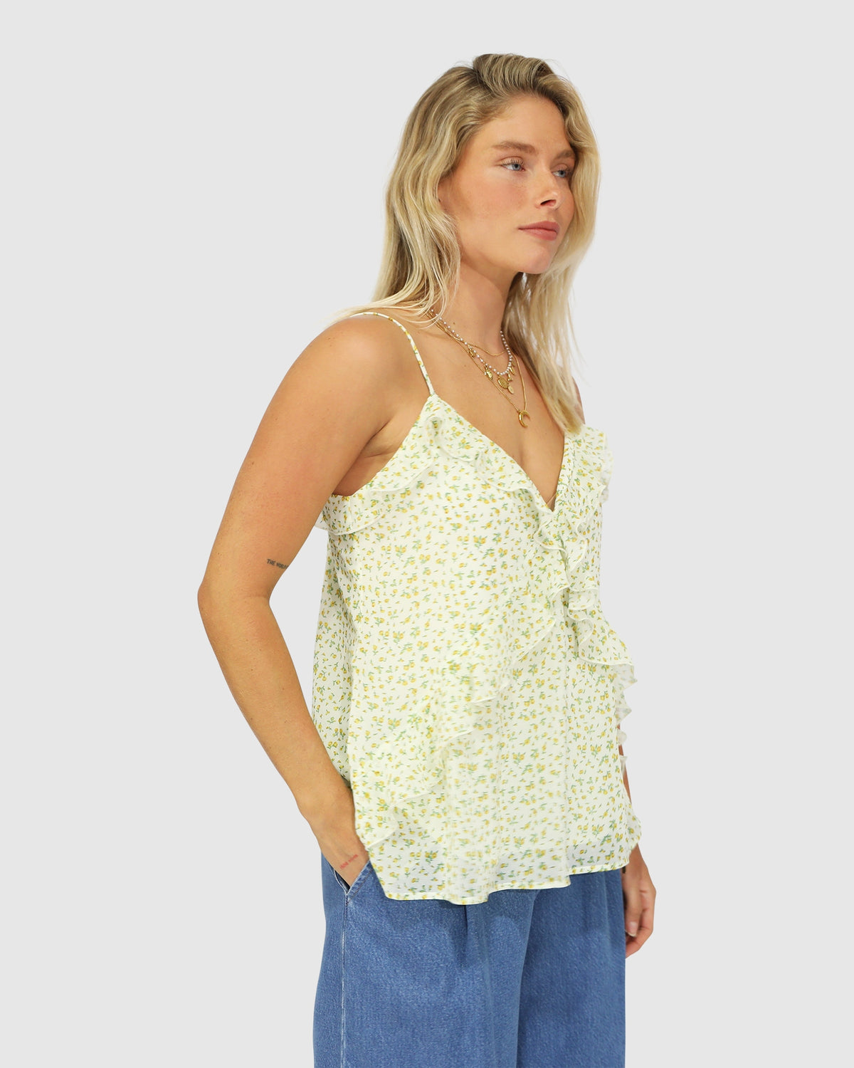 Milkshake Ruffle Cami - Lemon Ditsy