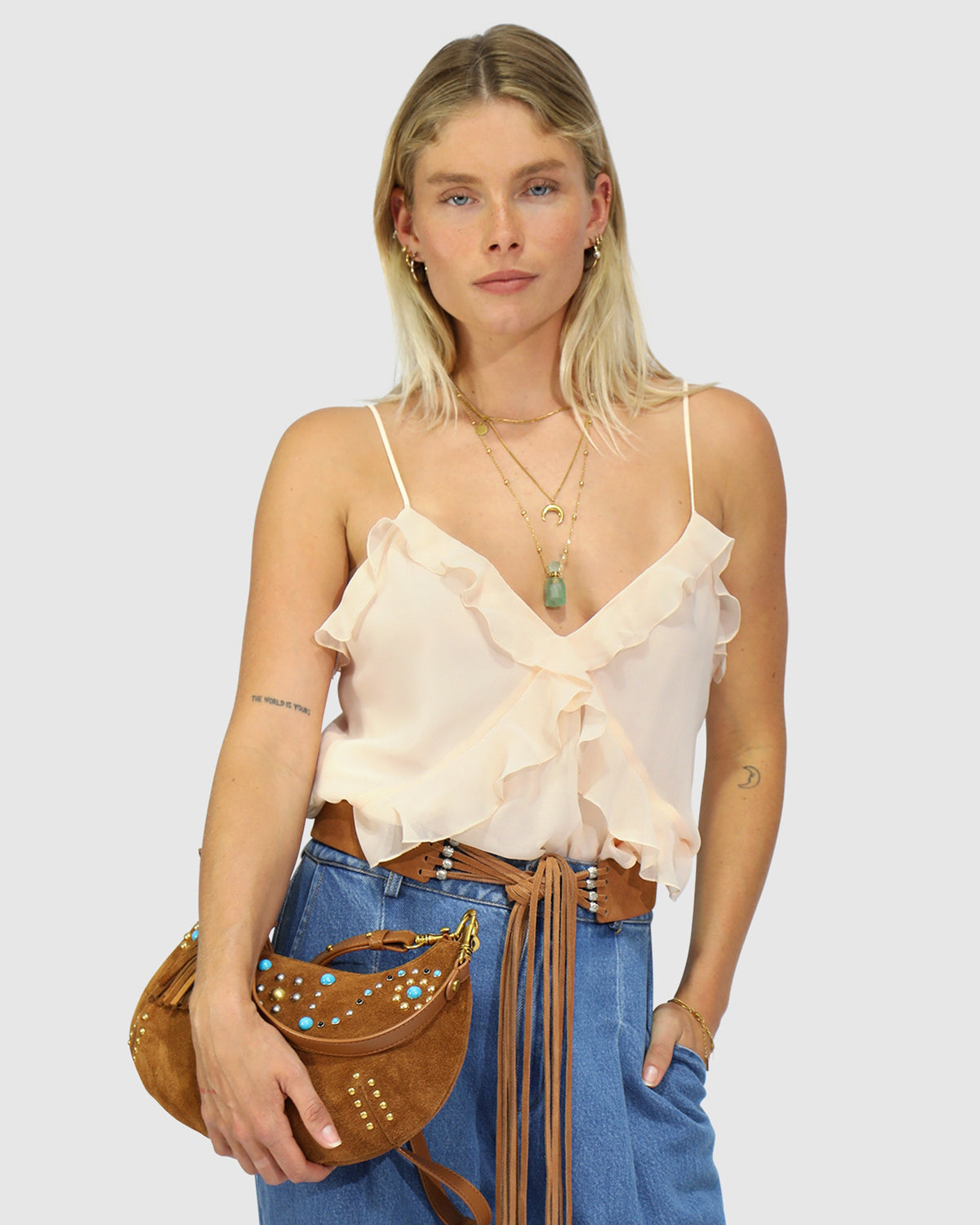 Milkshake Ruffle Cami - Powder Apricot