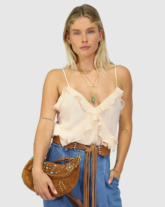 Milkshake Ruffle Cami - Powder Apricot