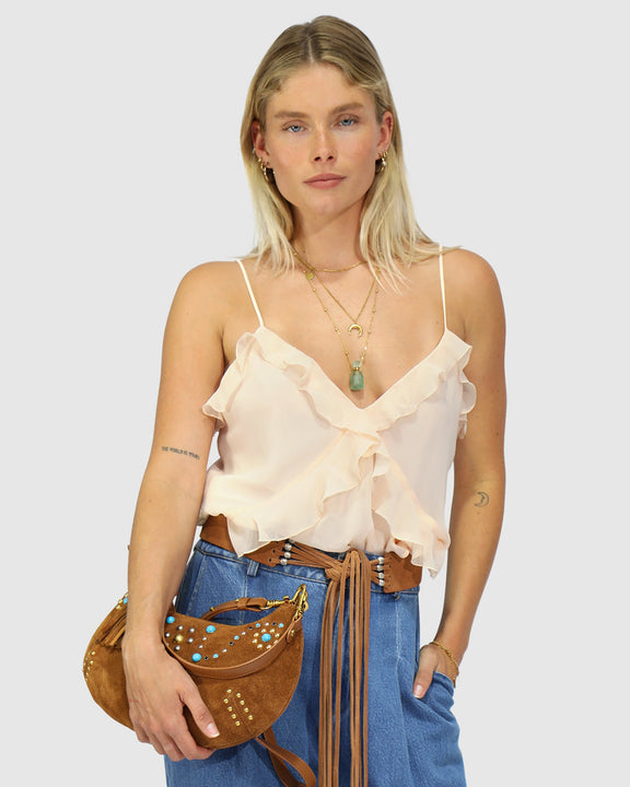 Milkshake Ruffle Cami - Powder Apricot