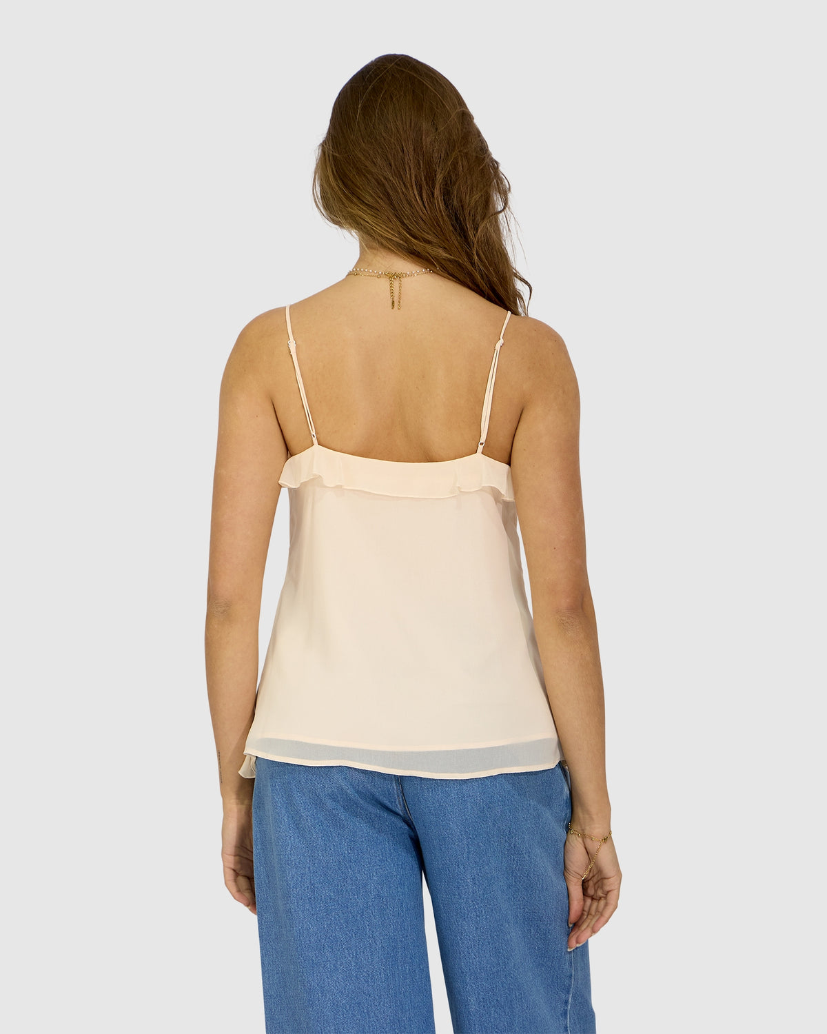 Milkshake Ruffle Cami - Powder Apricot