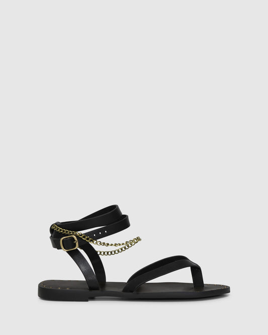 After Chain Sandal - Raisin/Black