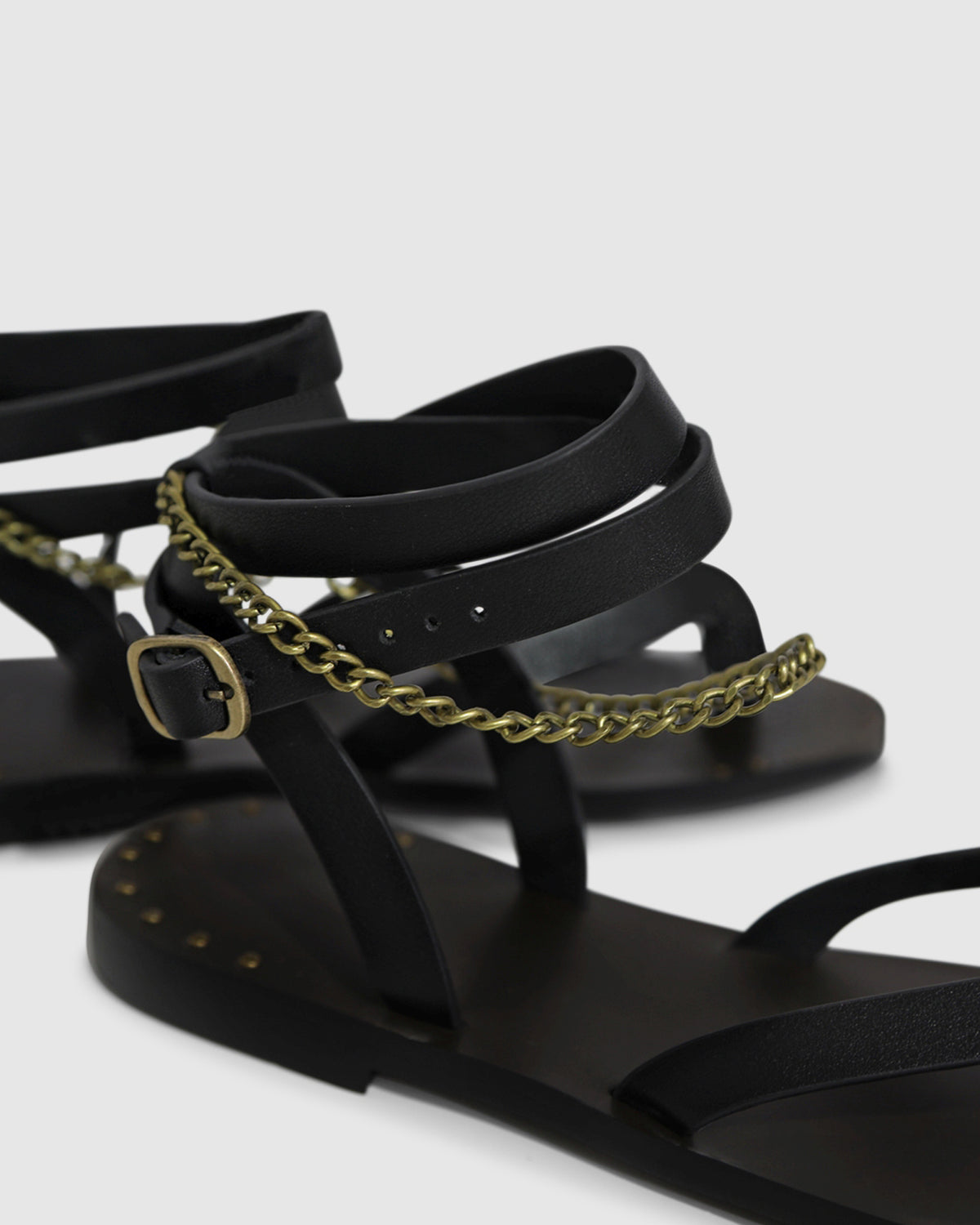 After Chain Sandal - Raisin/Black