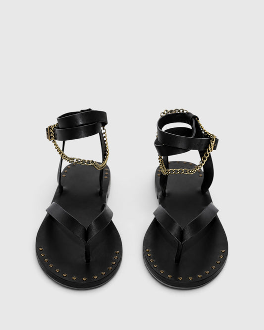After Chain Sandal - Raisin/Black