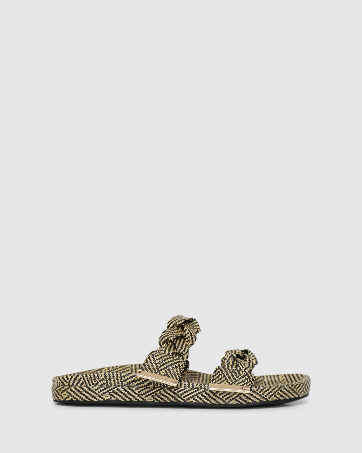 Stay Raffia Slide - Natural/Black