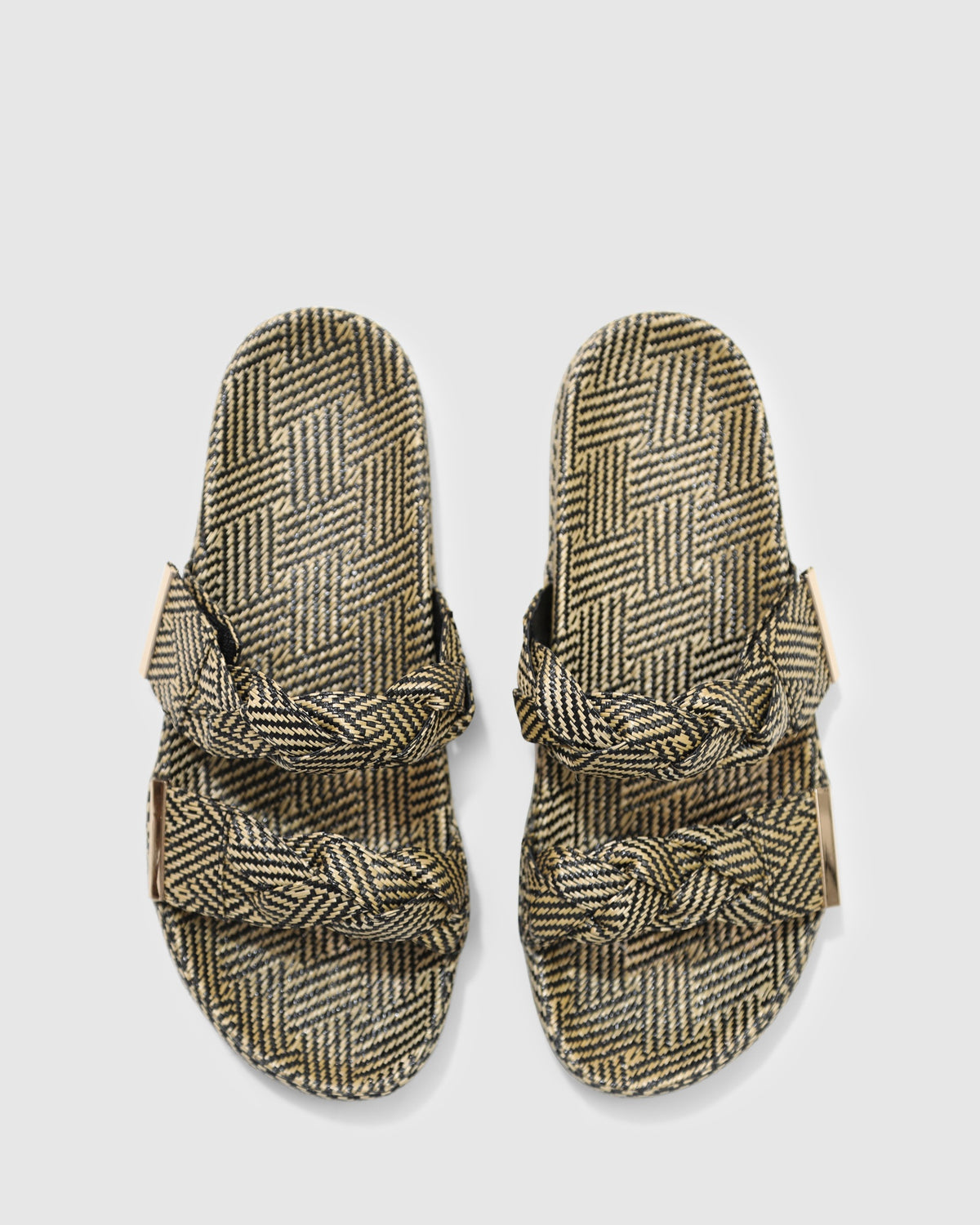 Stay Raffia Slide - Natural/Black