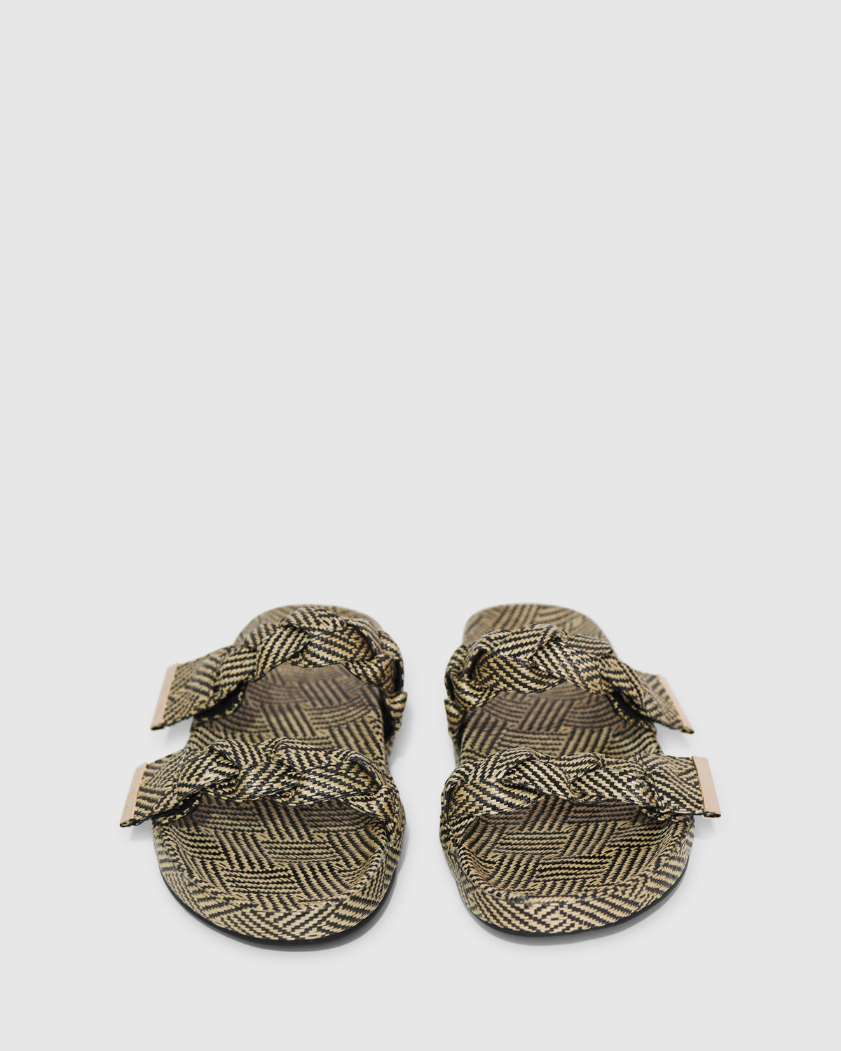 Stay Raffia Slide - Natural/Black