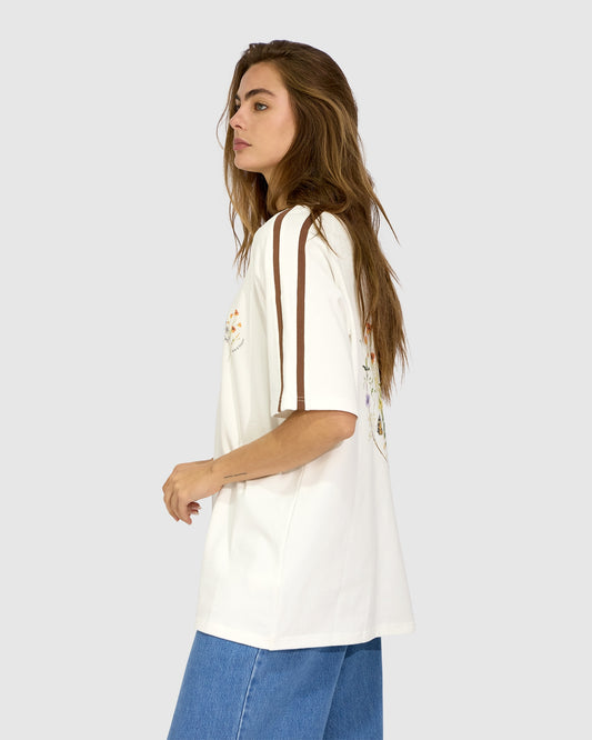 Book Of Love Raglan Sleeve Oversized T-Shirt - Cream/Chocolate