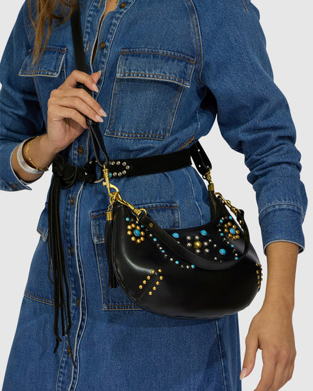 Give Me More Bead Shoulder Bag - Black