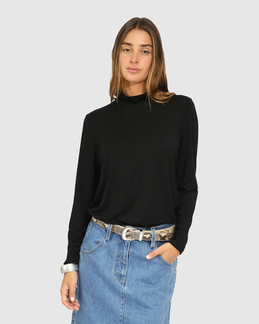 Easy Love Long Sleeve Top - Black
