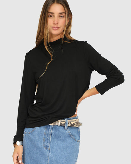 Easy Love Long Sleeve Top - Black