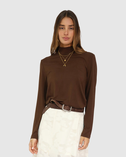 Easy Love Long Sleeve Top - Chocolate