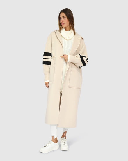 Cool Kid Hooded Coat - White Sand