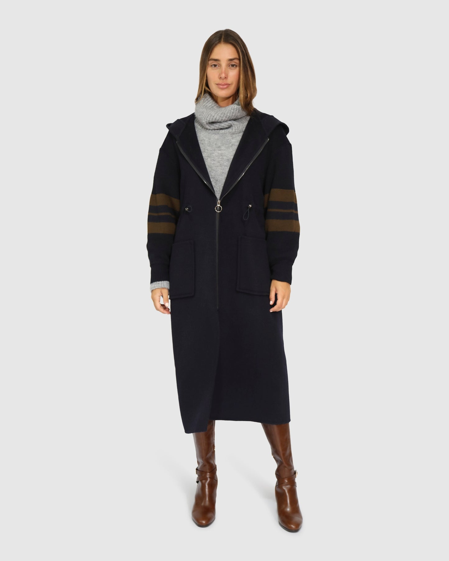 Cool Kid Hooded Coat - Navy/Olive