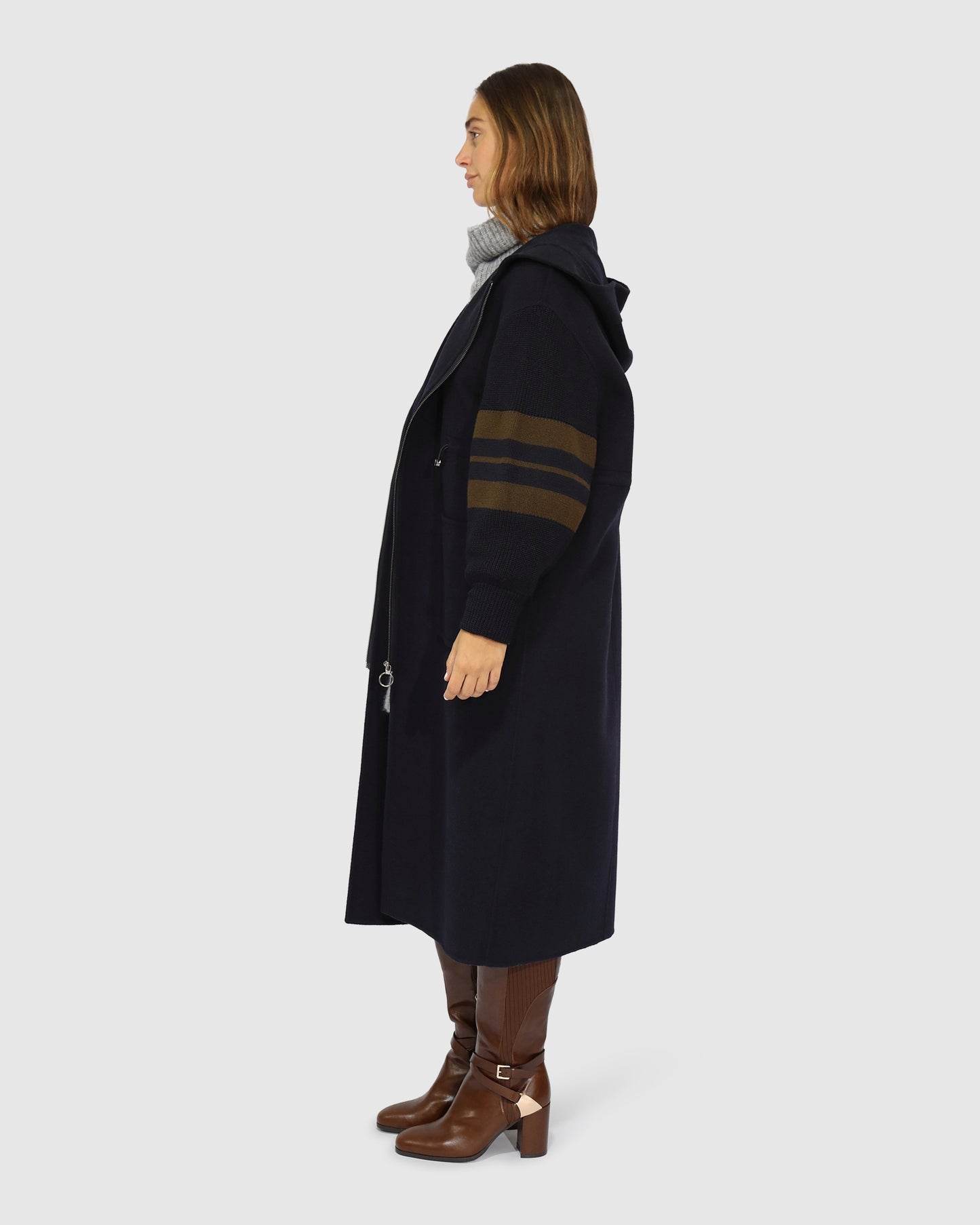 Cool Kid Hooded Coat - Navy/Olive