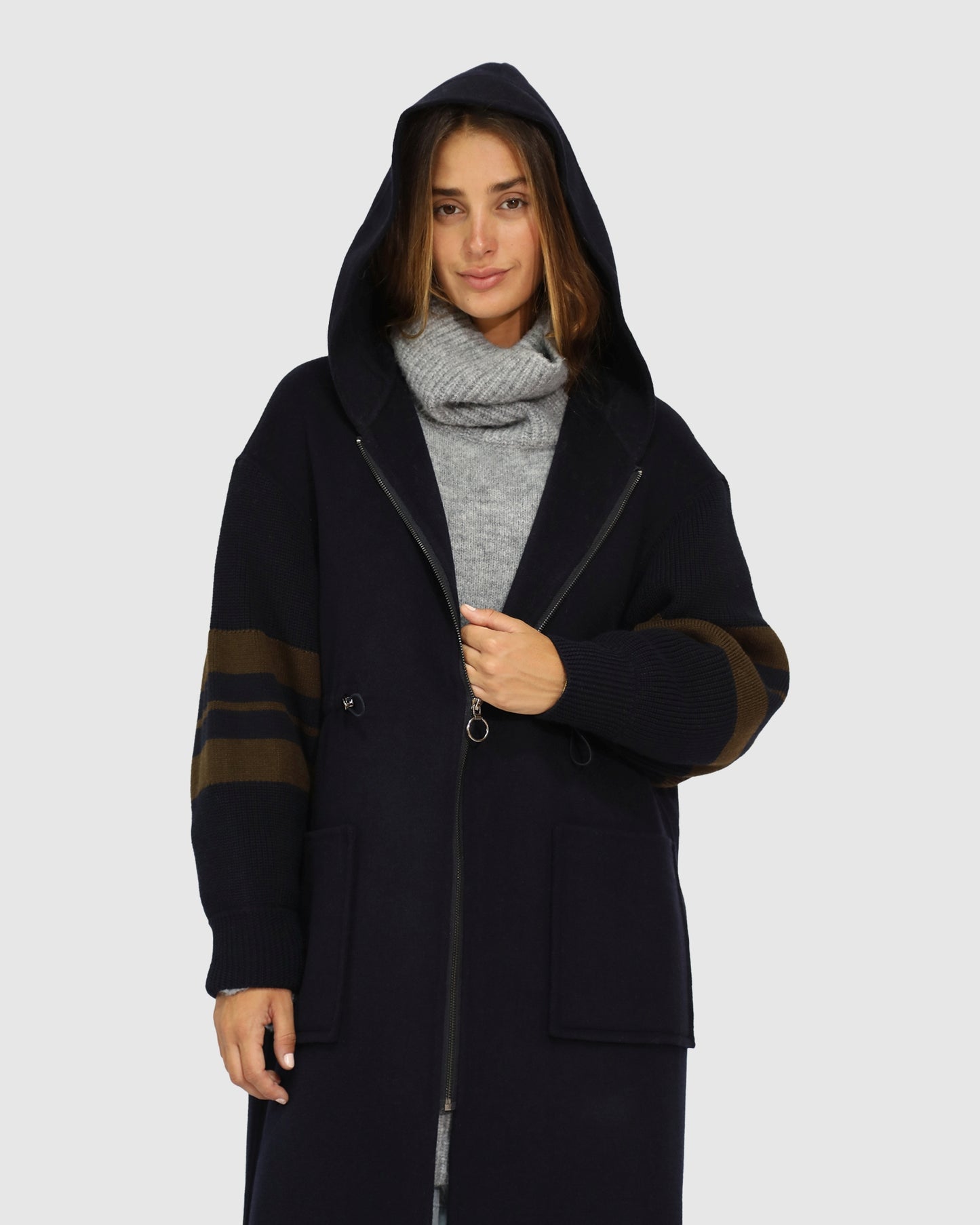 Cool Kid Hooded Coat - Navy/Olive