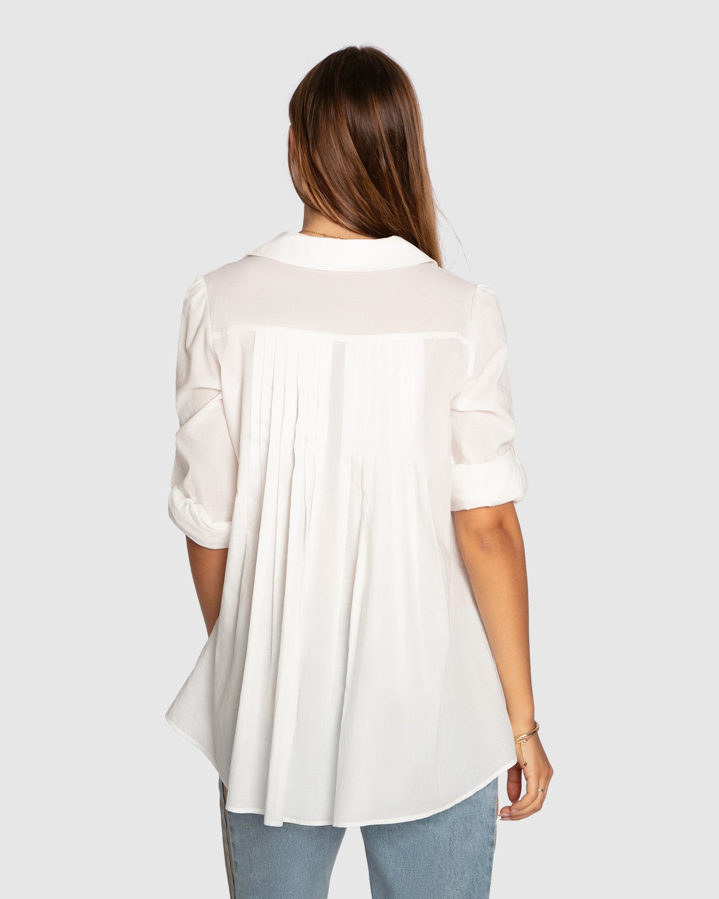Catch Feelings Pintuck Shirt - White